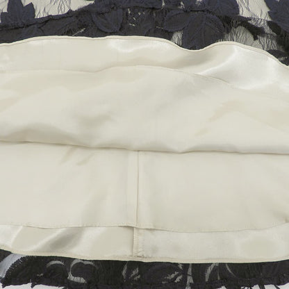 GRACE CONTINENTAL グレースコンチネンタル 美品 フラワー エンブロイダリー レース 刺繍 ワンピース レディース ネイビー 36 ワンピース 36