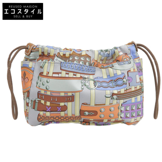 HERMES エルメス 美品 シルク フールビ20 ポーチ バッグインバッグ ハンドバッグ レディース マルチカラー ハンドバッグ