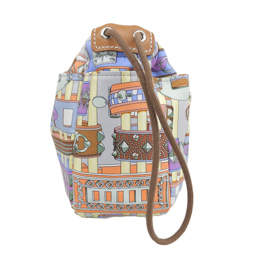 HERMES エルメス 美品 シルク フールビ20 ポーチ バッグインバッグ ハンドバッグ レディース マルチカラー ハンドバッグ