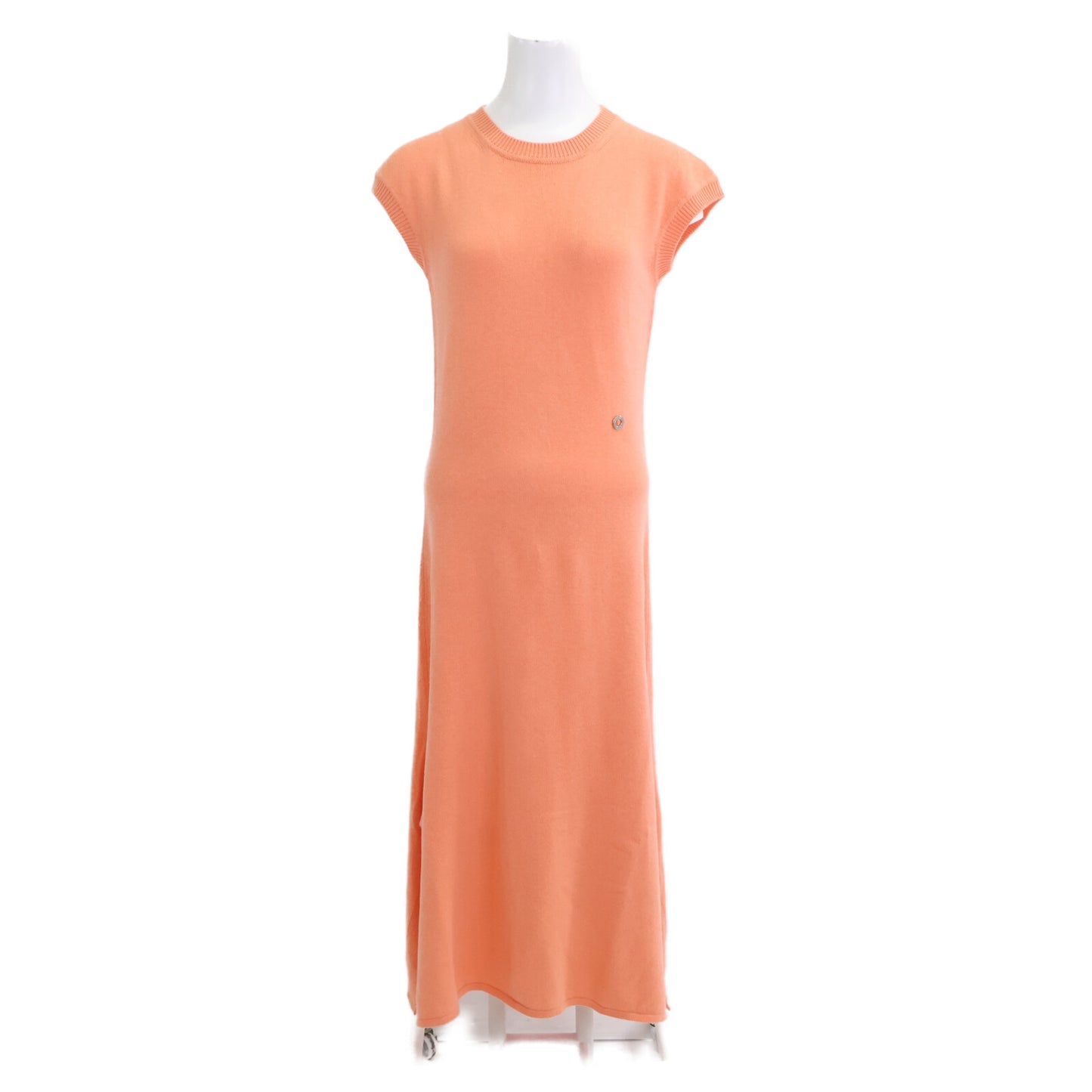HERMES 【Domestic/23AW】Cashmere Cotton Sellier Button Sleeveless Knit Dress