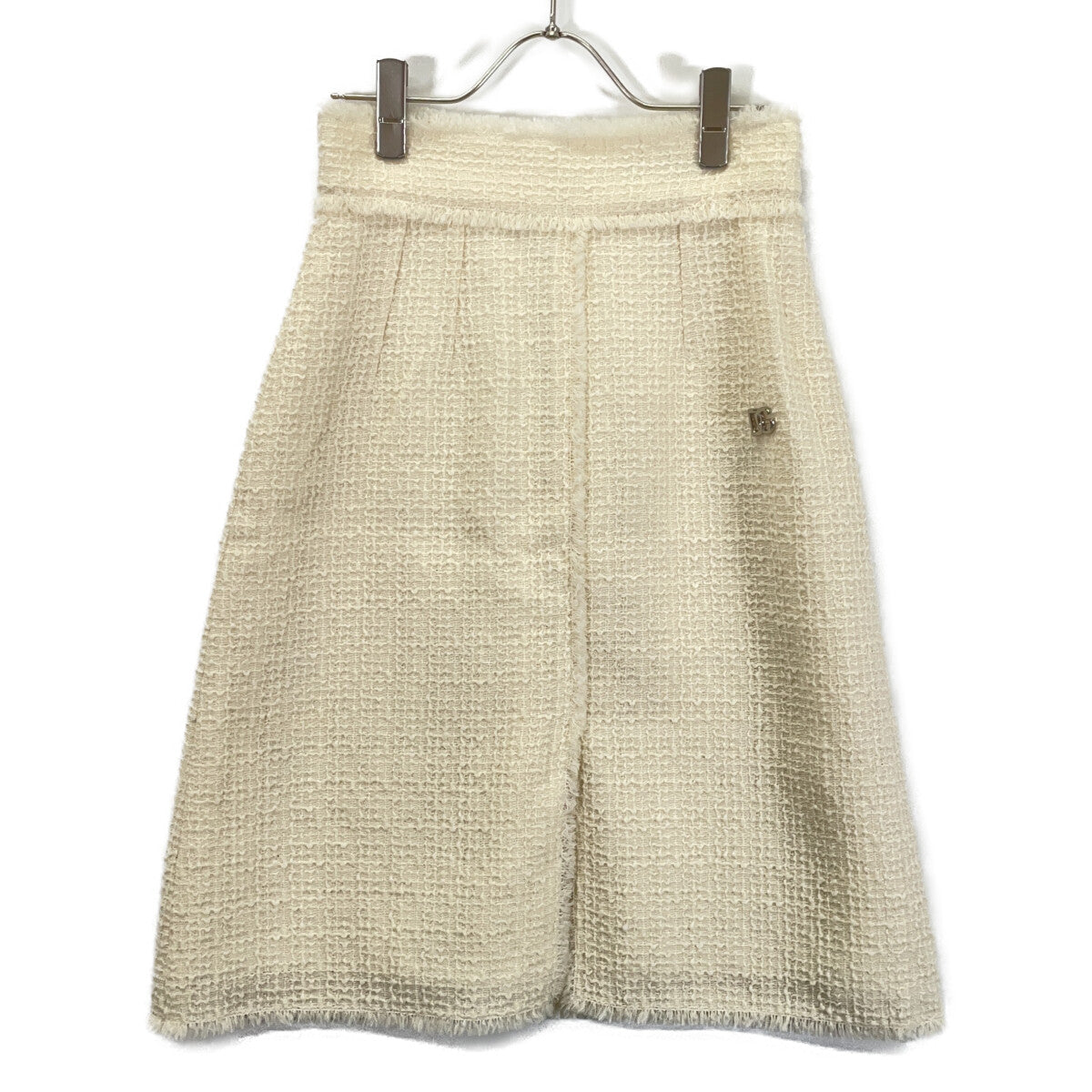DOLCE&GABBANA White SK F4CJHT GDCAW H Tweed DG Hardware Skirt