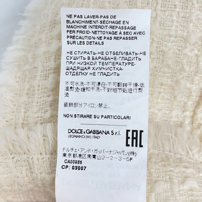 DOLCE&GABBANA White SK F4CJHT GDCAW H Tweed DG Hardware Skirt