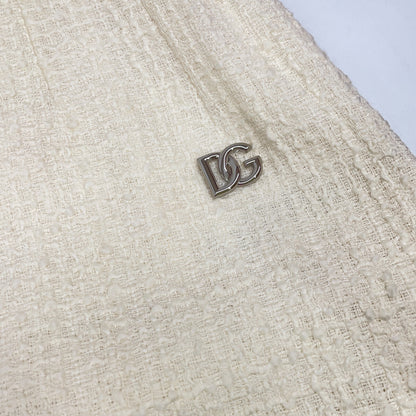 DOLCE&GABBANA White SK F4CJHT GDCAW H Tweed DG Hardware Skirt