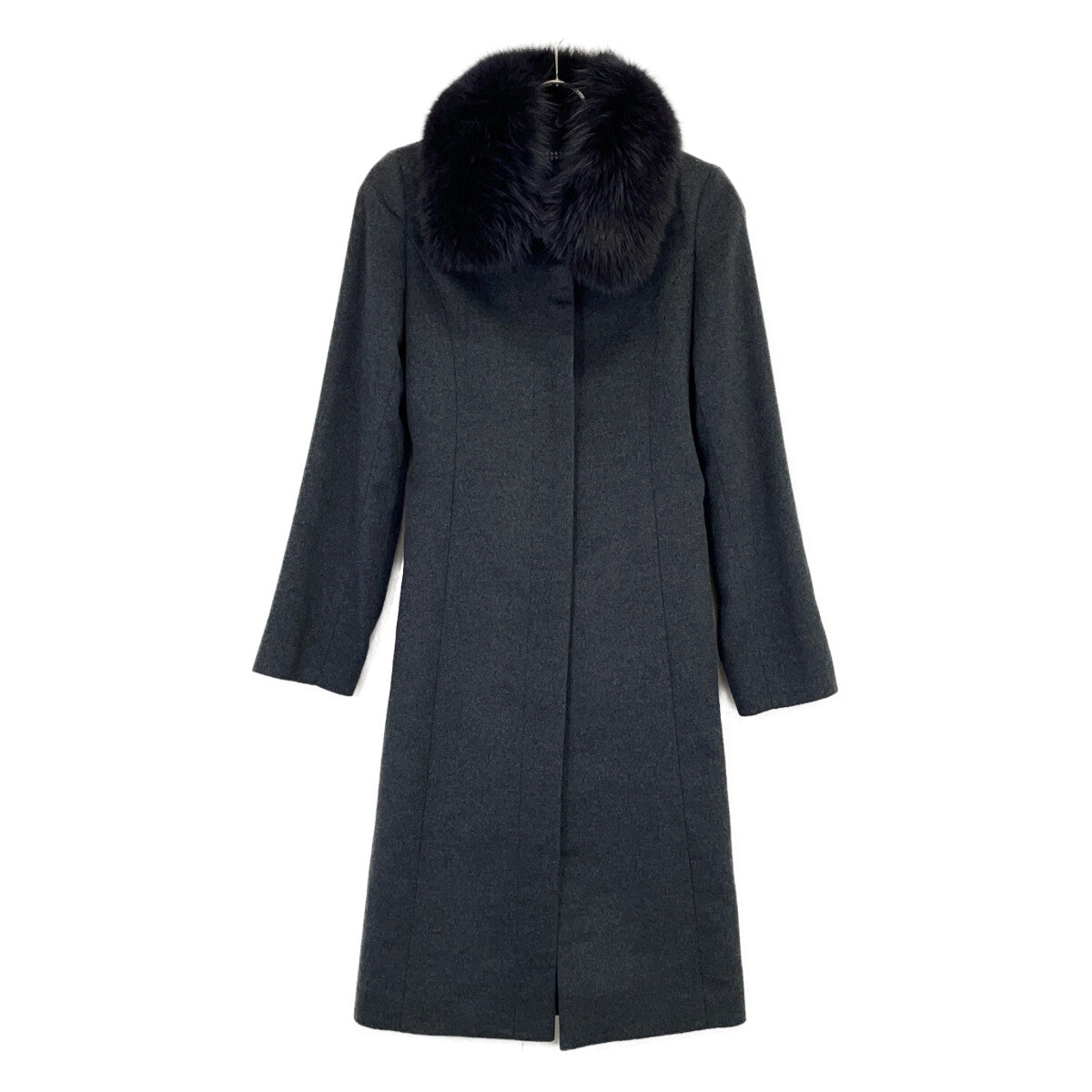 BARNEYS NEWYORK 巴尼斯纽约 BJ-404A 灰色 狐狸毛 羊绒100 大衣 大衣