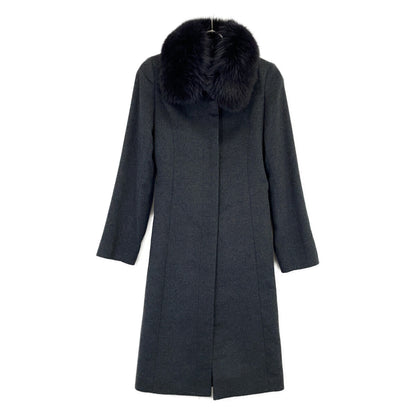 BARNEYS NEWYORK 巴尼斯纽约 BJ-404A 灰色 狐狸毛 羊绒100 大衣 大衣