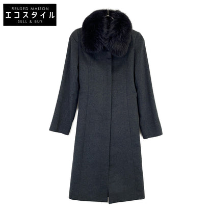 BARNEYS NEWYORK 巴尼斯纽约 BJ-404A 灰色 狐狸毛 羊绒100 大衣 大衣