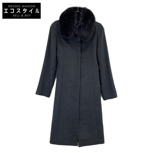 BARNEYSNEWYORK バーニーズニューヨーク BJ-404A グレー フォックスファー カシミヤ100 コート コート