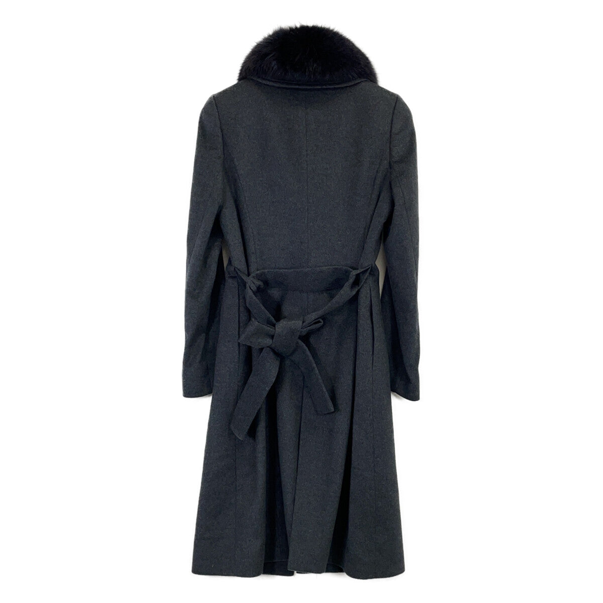 BARNEYS NEWYORK 巴尼斯纽约 BJ-404A 灰色 狐狸毛 羊绒100 大衣 大衣