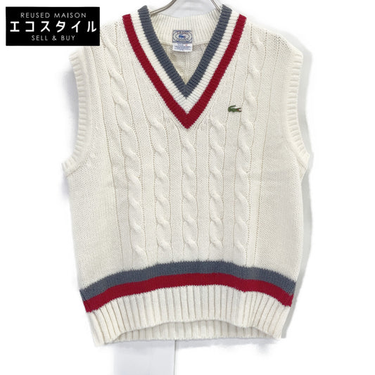 Lacoste ラコステ IZOD製 ﾎﾜｲﾄ ﾁﾙﾃﾞﾝ ｹｰﾌﾞﾙ ﾍﾞｽﾄ トップス XL