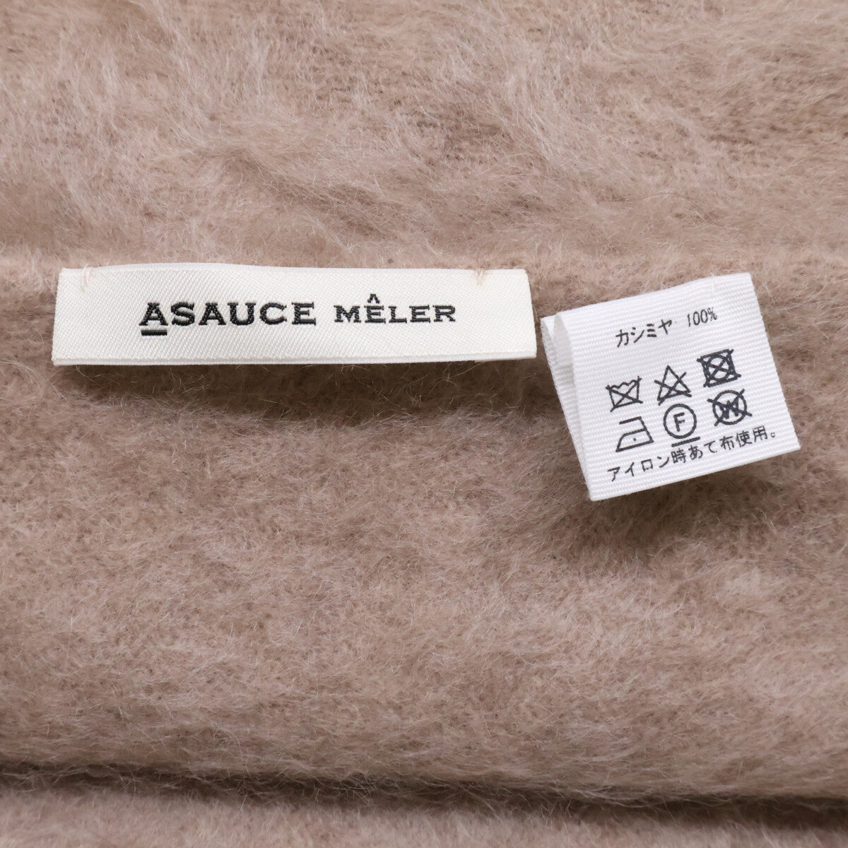 ASAUCE MELER [Beautiful Condition] Cashmere Fur Knit Stole