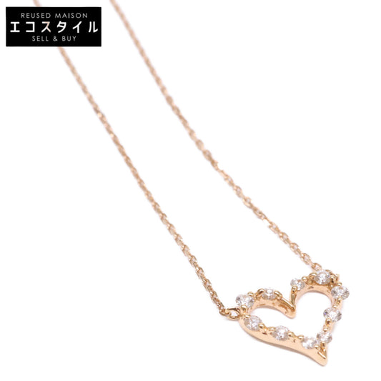 STAR JEWELRY K18 0.23ct Diamond Open Heart Necklace