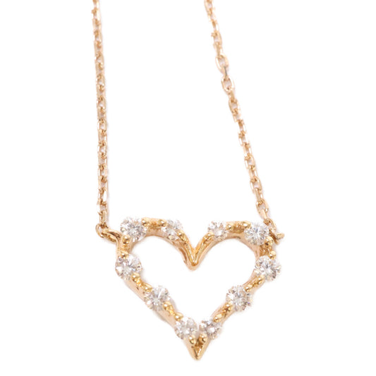 STAR JEWELRY K18 0.23ct Diamond Open Heart Necklace