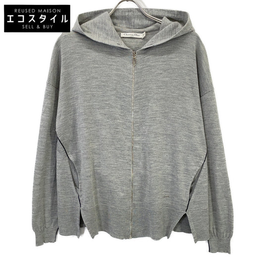 Christian Dior クリスチャンディオール 5E24163AM563 グレー CDロゴ金具 ウールシルク パーカー トップス