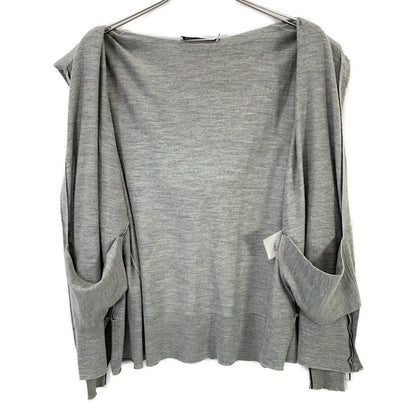 Christian Dior 5E24163AM563 Gray CD Logo Hardware Wool Silk Hoodie Top