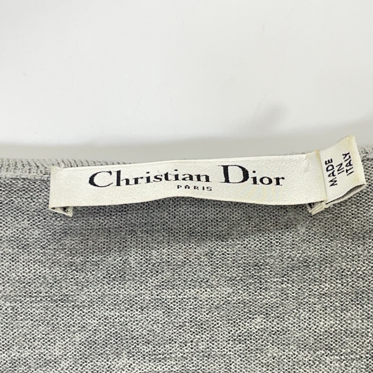 Christian Dior 5E24163AM563 Gray CD Logo Hardware Wool Silk Hoodie Top