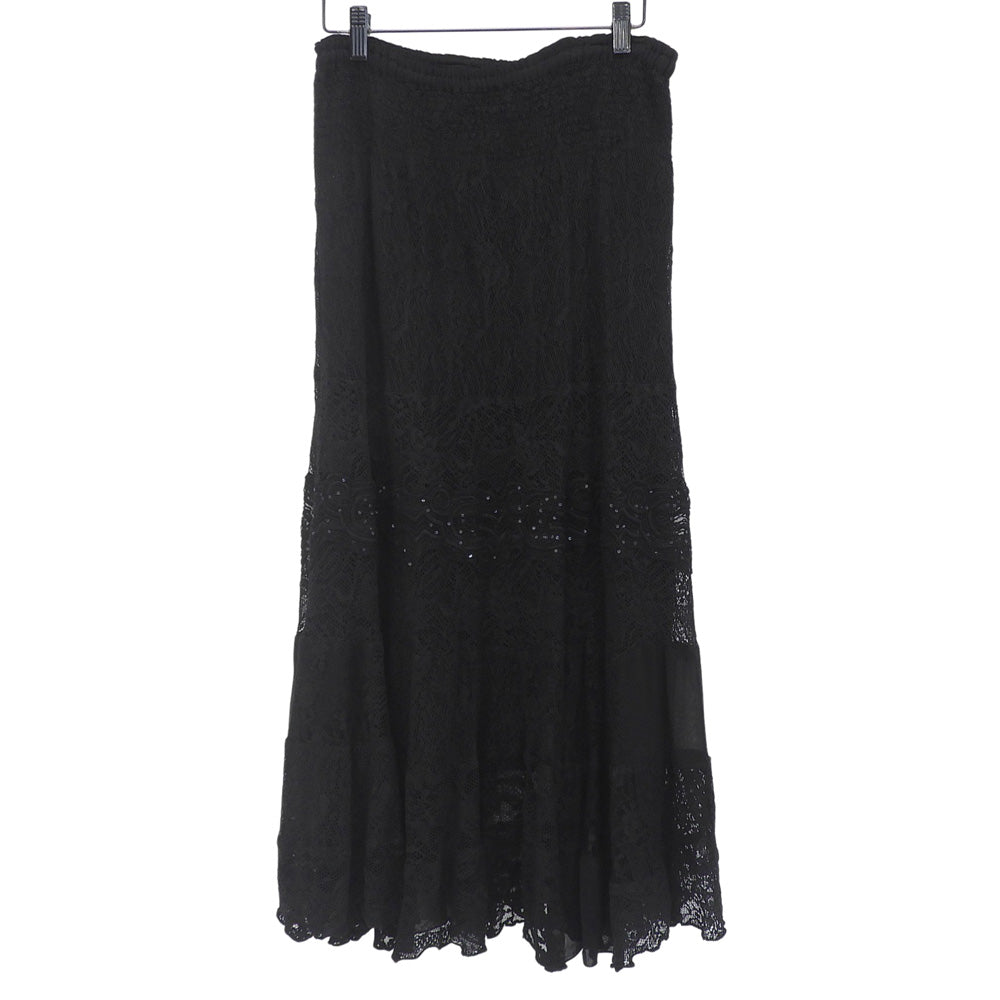 【MARTINA VIDAL】Beautiful Lace Sequin Skirt Women's Black M Skirt M Women's