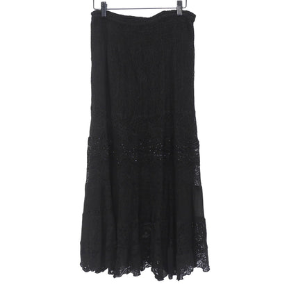 【MARTINA VIDAL】Beautiful Lace Sequin Skirt Women's Black M Skirt M Women's
