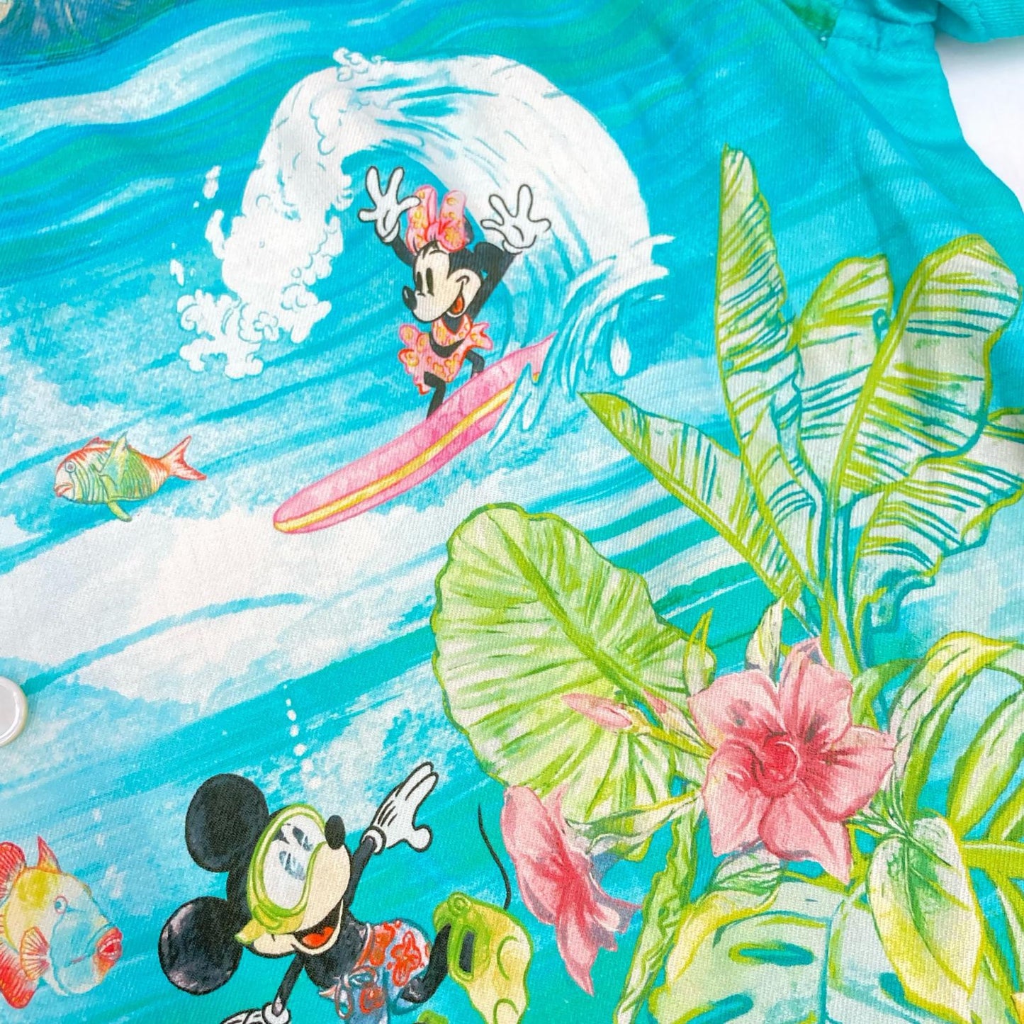 Disney ディズニー ブルー ×トニーバハマ ハワイアンシャツ トップス