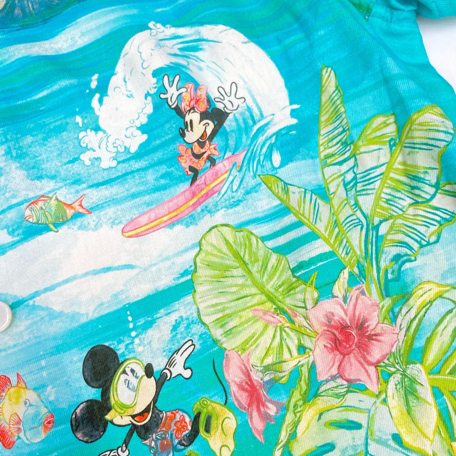Disney ディズニー ブルー ×トニーバハマ ハワイアンシャツ トップス