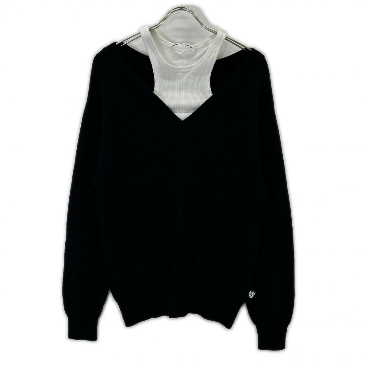ALEXANDER WANG アレキサンダーワン ブラック CA00985 レイヤードニット トップス