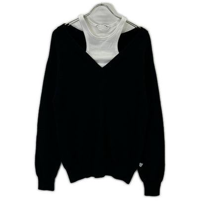 ALEXANDER WANG アレキサンダーワン ブラック CA00985 レイヤードニット トップス