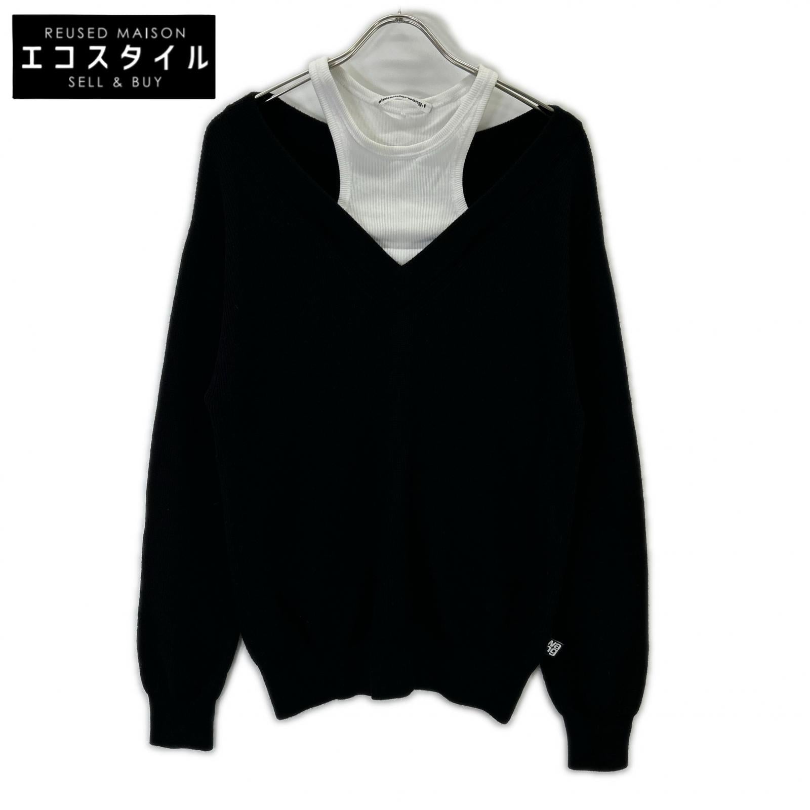 ALEXANDER WANG アレキサンダーワン ブラック CA00985 レイヤードニット トップス