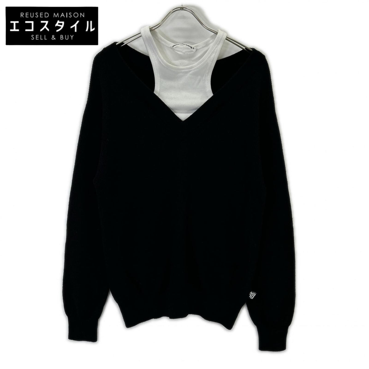 ALEXANDER WANG アレキサンダーワン ブラック CA00985 レイヤードニット トップス
