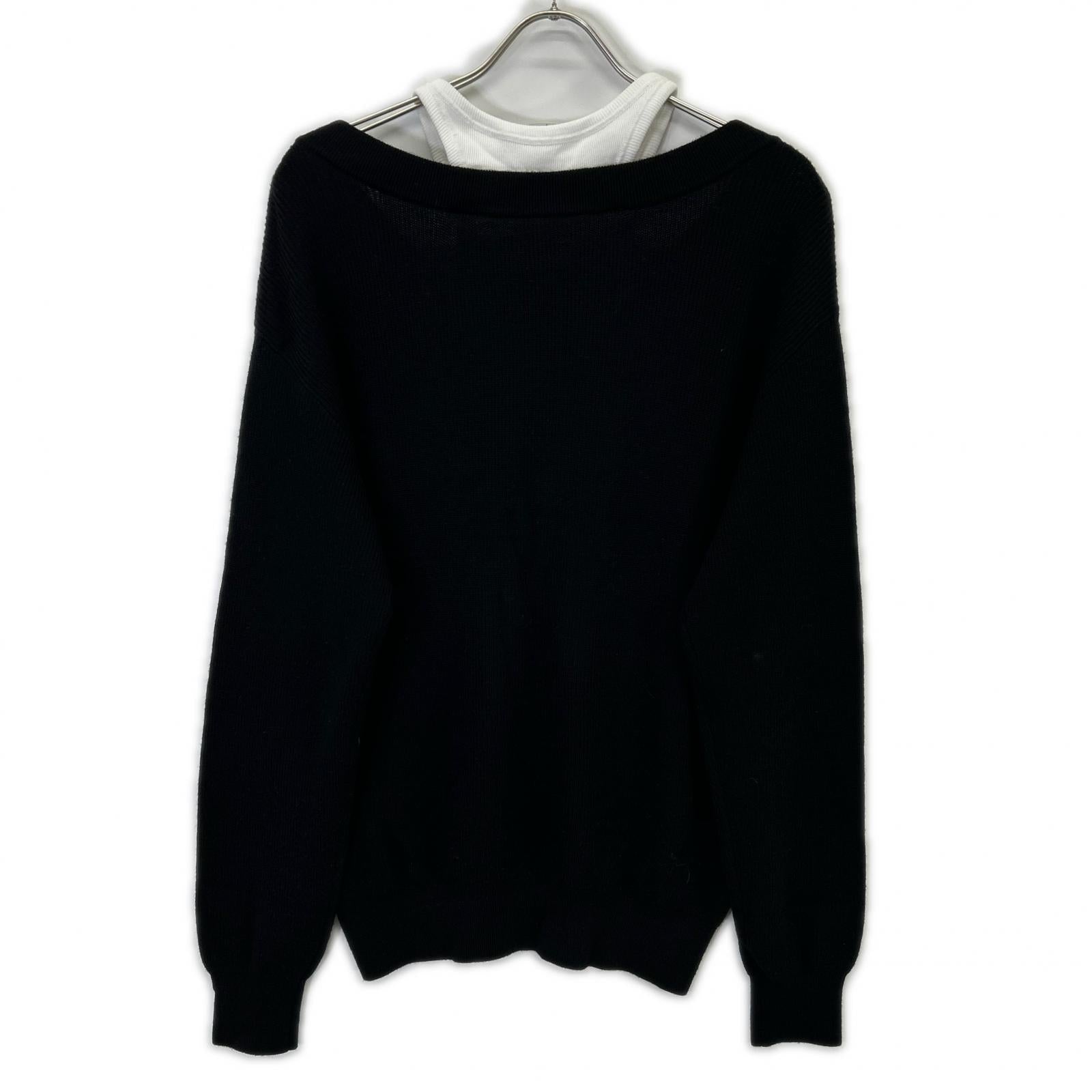ALEXANDER WANG アレキサンダーワン ブラック CA00985 レイヤードニット トップス
