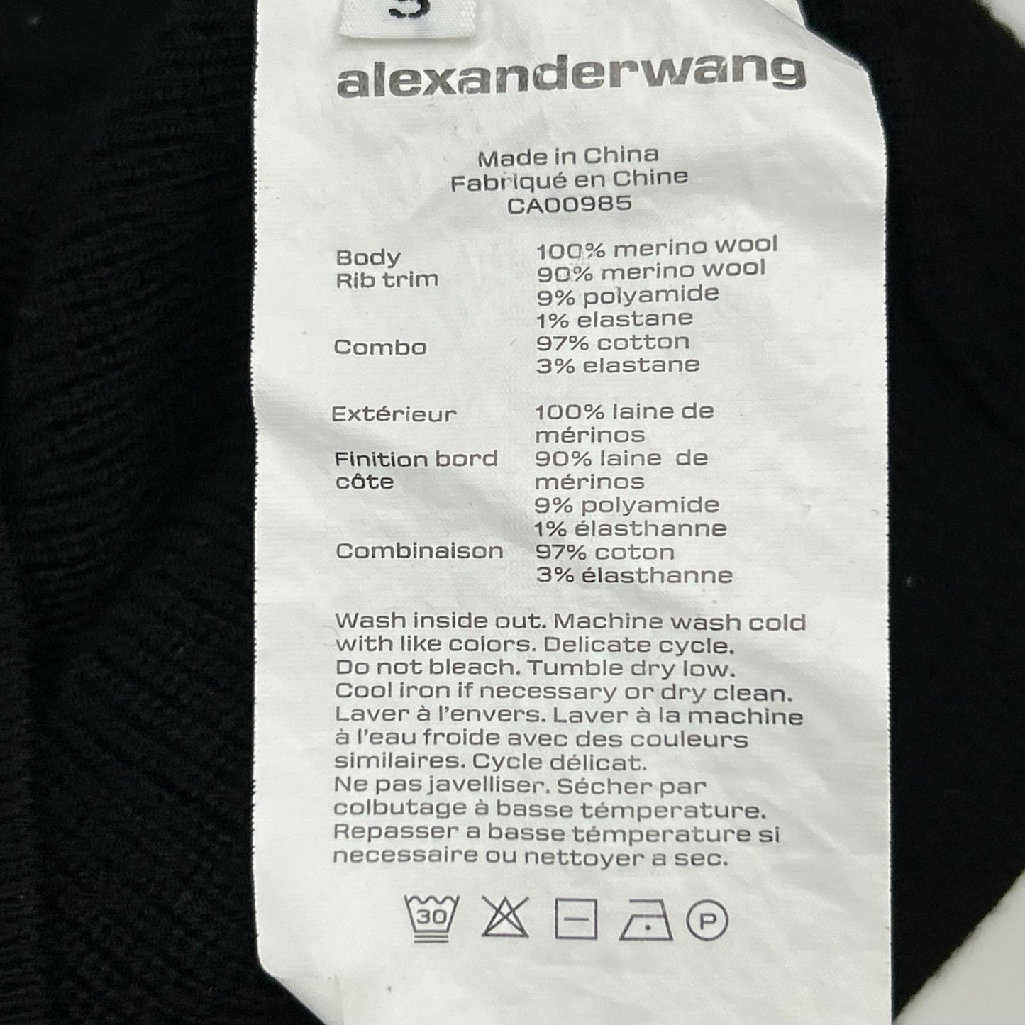 ALEXANDER WANG アレキサンダーワン ブラック CA00985 レイヤードニット トップス
