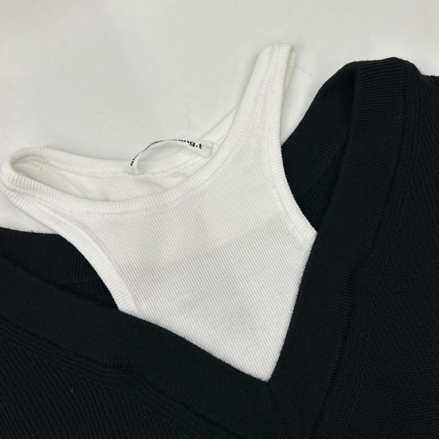 ALEXANDER WANG アレキサンダーワン ブラック CA00985 レイヤードニット トップス