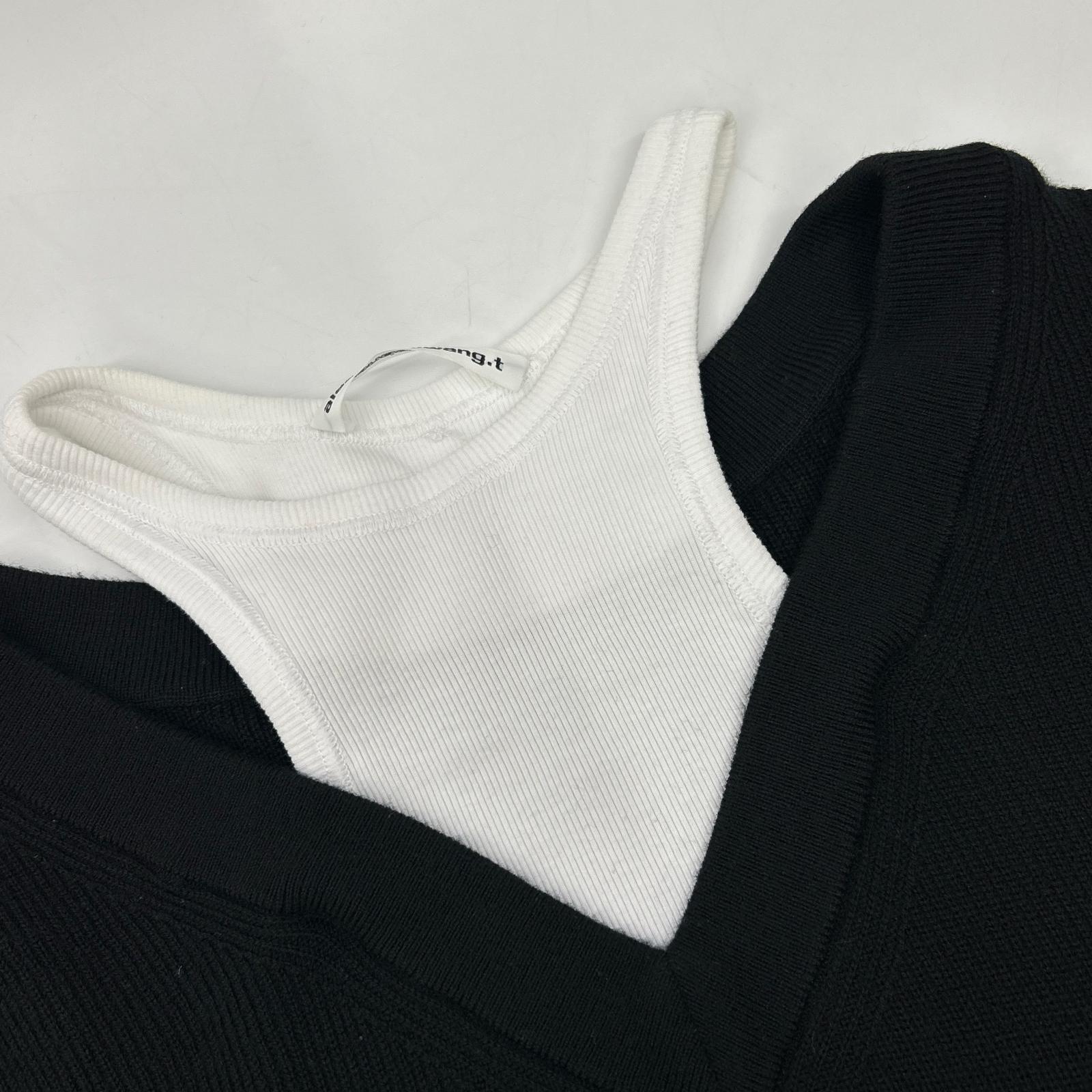 ALEXANDER WANG アレキサンダーワン ブラック CA00985 レイヤードニット トップス