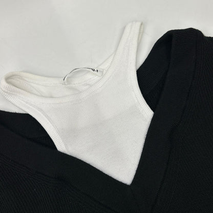ALEXANDER WANG アレキサンダーワン ブラック CA00985 レイヤードニット トップス