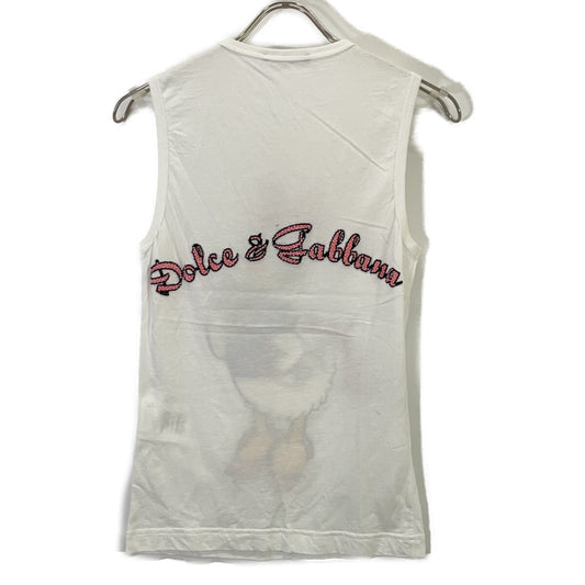 DOLCE&GABBANA Dolce & Gabbana TJFE/7519 White Cotton Daisy Duck Tank Top