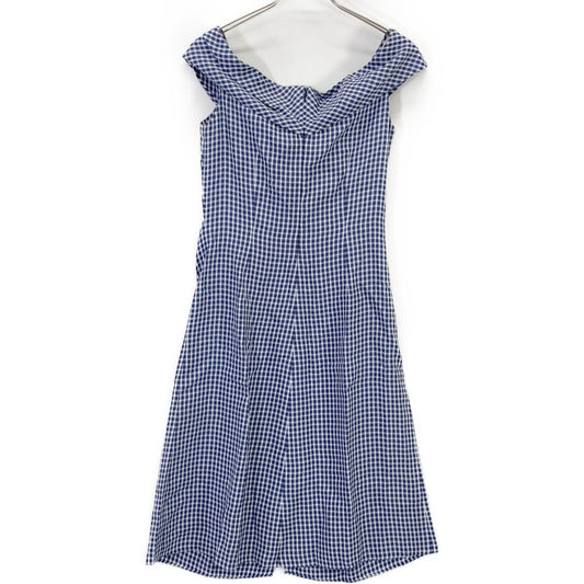 Ralph Lauren PURPLE LABEL Ralph Lauren Purple Label 290707860001 Blue Rayon Gingham Check Dress Dress