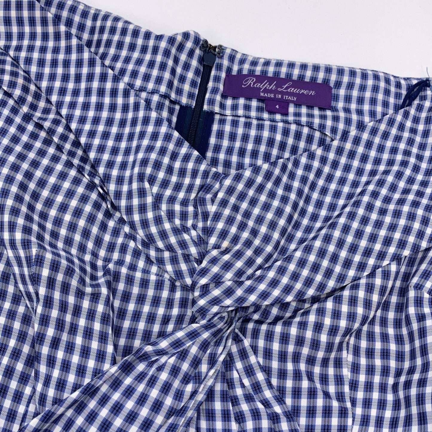 Ralph Lauren PURPLE LABEL Ralph Lauren Purple Label 290707860001 Blue Rayon Gingham Check Dress Dress