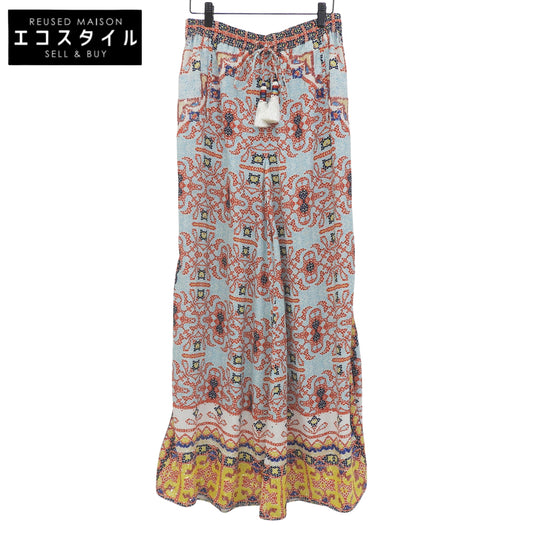 Excellent condition, all-over pattern, wide-leg pants, bottoms, women's, multi-color, S