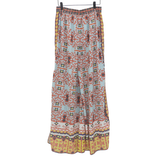 Excellent condition, all-over pattern, wide-leg pants, bottoms, women's, multi-color, S