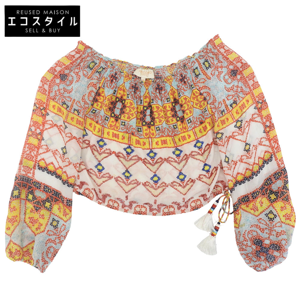 All-over Print Off-the-Shoulder Shirt Top Women's Multicolor S Top S Women's