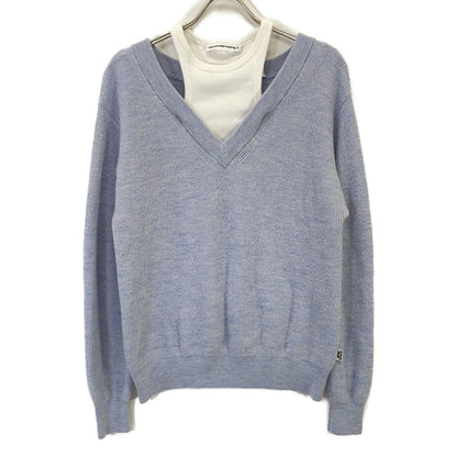 ALEXANDER WANG Light Blue CA00985 Layered Knit Top