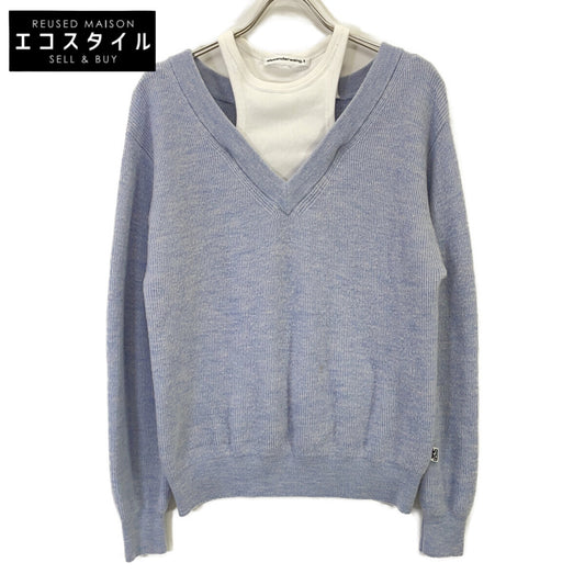 ALEXANDER WANG アレキサンダーワン ライトブルー CA00985 レイヤードニット トップス