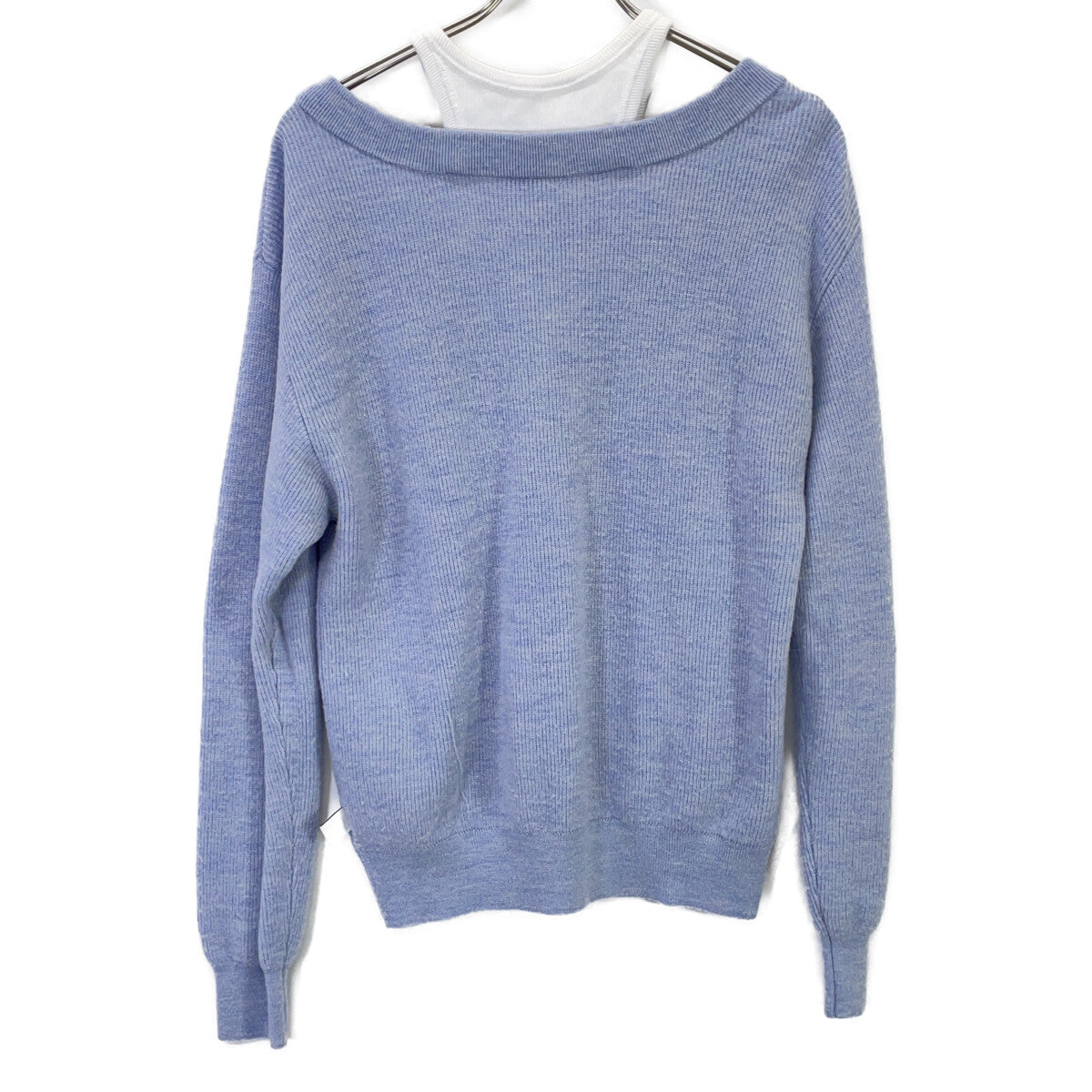 ALEXANDER WANG Light Blue CA00985 Layered Knit Top