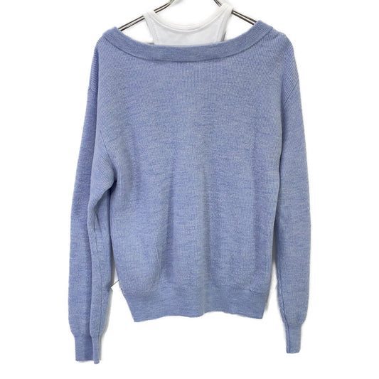 ALEXANDER WANG アレキサンダーワン ライトブルー CA00985 レイヤードニット トップス