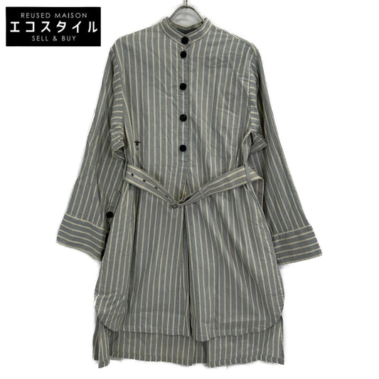 Christian Dior クリスチャンディオール ブルー 327R11A3157 リネンコットン ストライフ ゜シャツ トップス