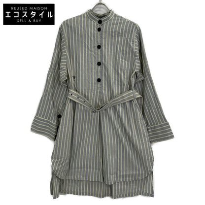 Christian Dior クリスチャンディオール ブルー 327R11A3157 リネンコットン ストライフ ゜シャツ トップス