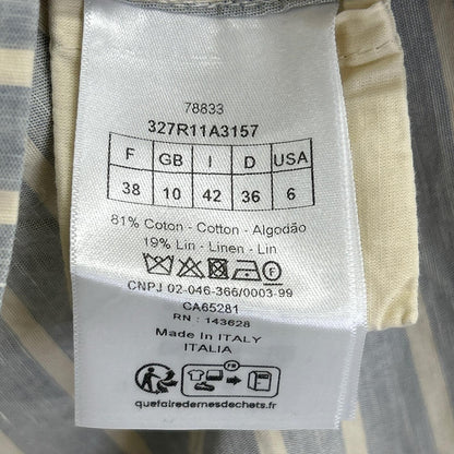 Christian Dior クリスチャンディオール ブルー 327R11A3157 リネンコットン ストライフ ゜シャツ トップス