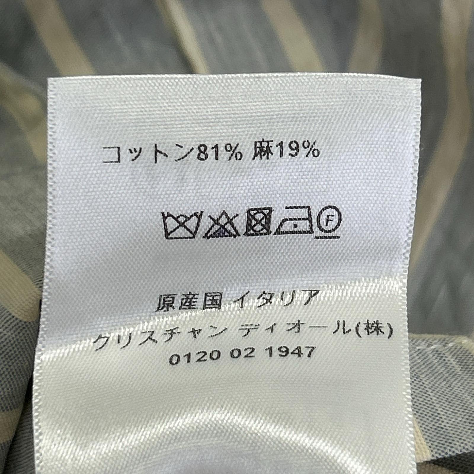Christian Dior クリスチャンディオール ブルー 327R11A3157 リネンコットン ストライフ ゜シャツ トップス