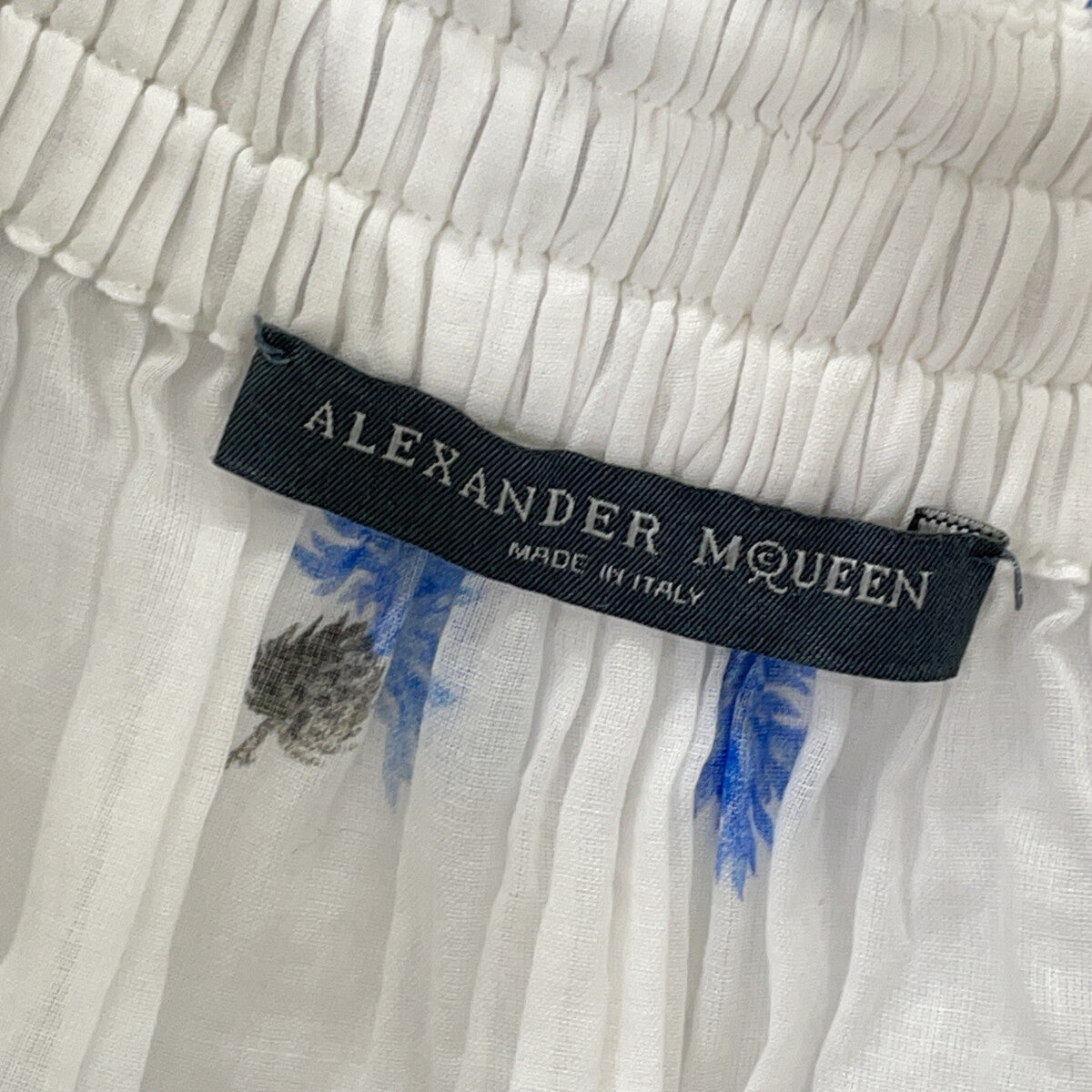 ALEXANDER McQUEEN アレキサンダーマックイーン 470902 16年 ホワイト フラワー オフショルダー シャツ トップス