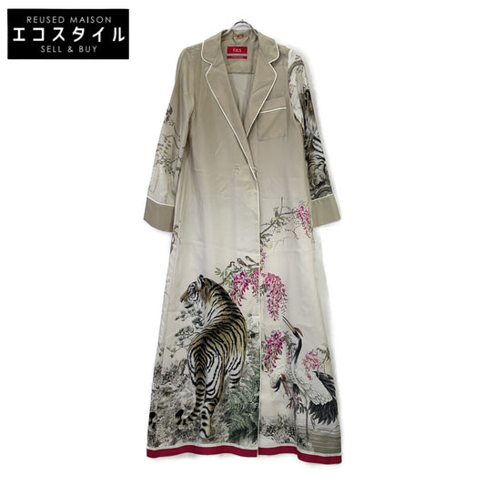 F.R.S For Restless Sleepers 疲惫入眠者 米色 真丝 老虎仙鹤印花连衣裙 连衣裙