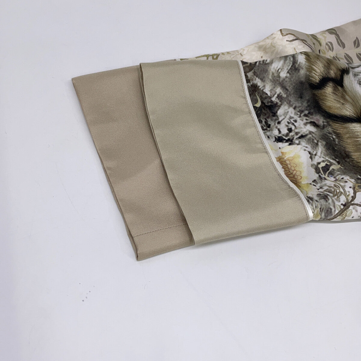 F.R.S For Restless Sleepers Beige Silk Tiger Crane Print Dress