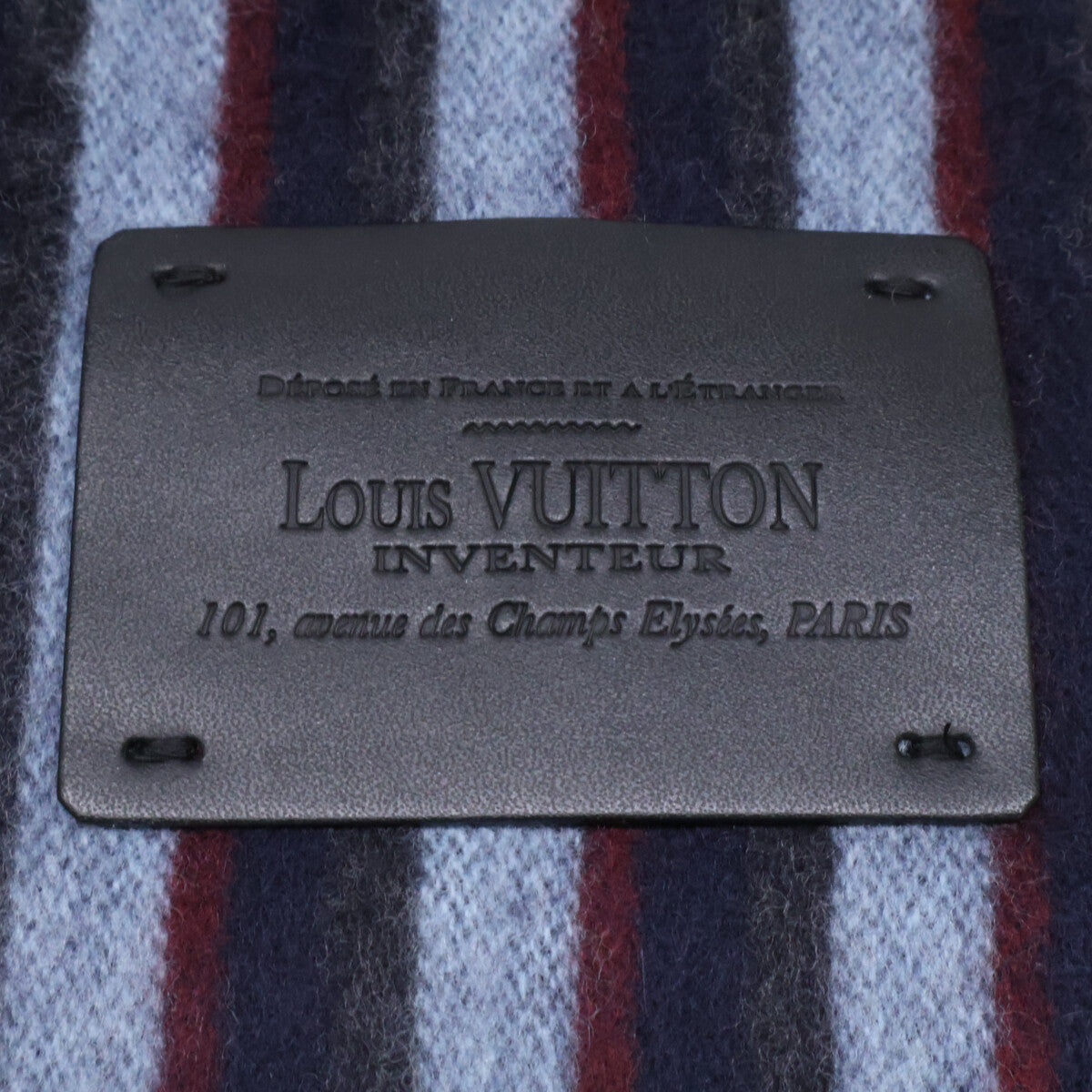 LOUIS VUITTON ルイヴィトン M71985 ラムウール/カシミヤ ストライプ フリンジ マフラー